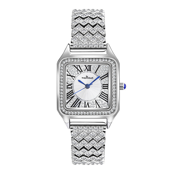 New women watch fashion square full diamond ladies student office lady waterproof watch K-8445L