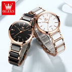 OLEVS 5877 Korean Fashion Korea Ceramic Waterproof for Women Quartz Watch