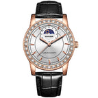 KIMSDUN Diamond Moon Phase Men's Watch Fashion Waterproof Quartz Watch K-1219B