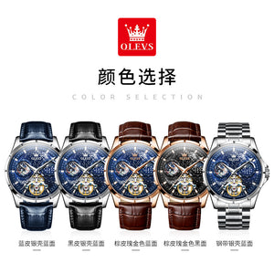 Olevs Men's Watch Starry Hollow Automatic Mechanical Watch Men's Watch Men's Watch