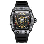 ONOLA diamond-studded live fashion sports automatic mechanical watch men's silicone strap waterproof ON3828D