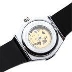 Forsining European American Style Men's Fashion Casual Silver Hollow Skeleton Automatic Mechanical men Watch SLZe11