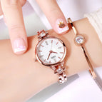 GEDI Fashion Waterproof Large Dial Steel Strap Women's Watch Student Minimalist Diamond Thin Strap Wrist Watch British Style 11028