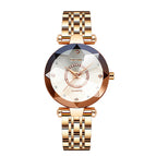 Seno Small Dial Cyno Starry Sky Rhinestone Crystal Multi Crest Glass Solid Fine Steel Belt Watch for Women with box gift