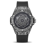 KIMSDUN foreign trade explosion diamond inlaid fashion trend creative men's watch silicone luminous waterproof sports quartz watch K109D