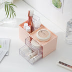 Desk Organisers Stationery Storage Box Multipurpose Desktop Organizer & Storage Box with Transparent 2 Tier Drawer Kotak Alat Tulis