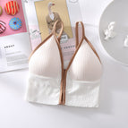 PLUS SIZE Front buckle bra sling underwear contrast color vest female summer big U beautiful back small seamless Bra