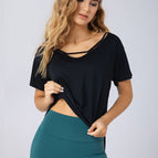 Summer new yoga tops women's simple casual loose short-sleeved blouses running sports fitness outdoor cycling T-shirt 8230