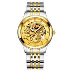 Mohdne Watch Leather Multifunctional Waterproof Gold Watch Dragon Watch Automatic Mechanical Hollow Men's Watch H666