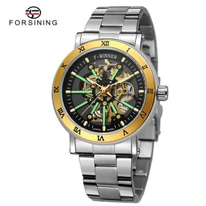 New Forsining Style Men's Fashion Casual Hollow Mechanical Movement Automatic men business Watch SLZe257
