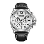KIMSDUN Leather three-eye multi-function sports waterproof casual men's watch luminous watch K-713D