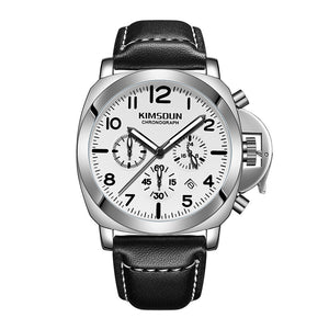 KIMSDUN Leather three-eye multi-function sports waterproof casual men's watch luminous watch K-713D