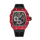 PINTIME Barrel Watch Men's Quartz Watch Watch Multifunctional Luminous Calendar Silicone men's casual  Watch 8132
