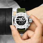 WWOOR New Waterproof Fashion Quartz and Digital Nylon Watch Men's Sports Style Men's Watch 8882