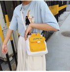 Canvas Bag Women's Bag 2022 New Ins Messenger Bag Lovely 2022 Student Literature and Art One Shoulder Mobile Phone Bag