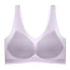 Plus size Thin ice silk beautiful back gather bra wrap chest underwear deep V breathable small chest vest type seamless sleep bra women
