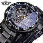New Winner Watch Men's Fashion Casual Classic Popular Hollow Rhinestone Manual Mechanical Watch SLZg75