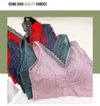 Plus size Beautiful back Bra women collection gathering top V-neck vest-style bra thin sports Bra 5790