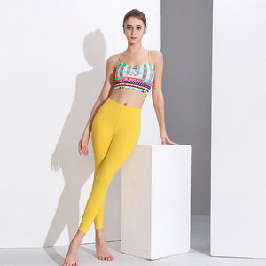 New Printed Yoga Clothes Two-Piece Set Ladies Chest Pad Soft Tight Breathable Fitness Suit sports Bra and legging TZ-220928