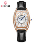 CHENXI Ladies Watch Women's Watch Fashion Bucket Diamond Leather Waterproof Watch CX319
