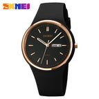 SKMEI casual simple ladies watch round scale double calendar watch elegant female student quartz watch