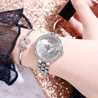 Women watch bracelet watch fashion lady students quartz swan watch set box gift zy037