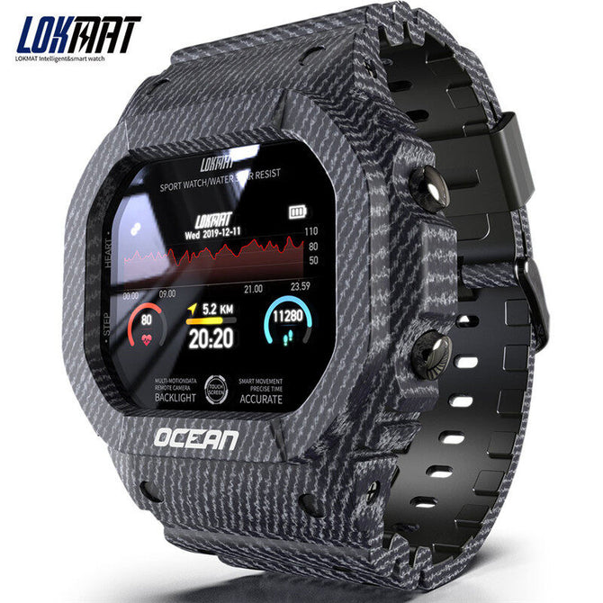 LOKMAT new smart watch heart rate meter step blood pressure healthy waterproof IP68 sports watch ocean