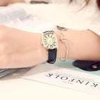 GUOU 8212 Fashion Brand Rectangle Leather Quartz Watch Clock Women Dress Rose Gold Wrist Watches For Woman Ladies Girls