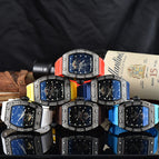New Barrel-Shaped men watch Hollow Dragon-Shaped Richard Waterproof Super Luminous Quartz Watch 9928