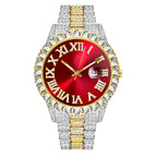MISSFOX watch men's personality hip-hop water ghost Roman diamond-set quartz watch men 2643-3