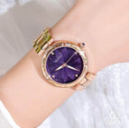 GUOU 6006 Women Watches New Fanshion Ladies Watch Emboss Flower Watch Stainless Steel Auto Date Watch Clock
