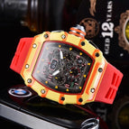 Watch for men Fashion Hollowed-out Barrel Quartz Watch Richard Six-Pin Walking Seconds Sports Casual Men's Watch 1035
