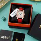 BURR full diamond square leather waterproof ladies watch light luxury niche high-end watch women L2002RG