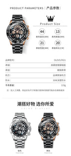 OLEVS men's watch large dial waterproof multi-function sports men's watch 9921LSA
