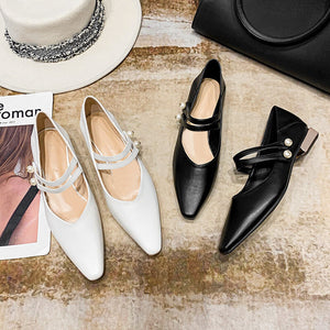 2022 new low-heeled shoes female Mary Jane pumps Korean version square toe scoop shoes A86-2