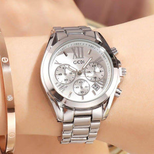GEDI Luxury Women Fashion Casual Watches Stainless Steel Waterproof Ladies Analog Quartz Wristwatch Female Gift Clock Watch