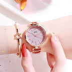 GEDI 81034 Fashion Casual Watch Hot Sale Women Elegant Luxury Stainless Steel Alloy Strap Waterproof Ladies Diamond Rhinestone Analog Quartz Wristwatch