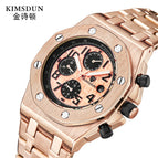 KIMSDUN Men's Watch Fashion Steel Band Three Eyes Waterproof Multifunctional Automatic Mechanical men's casual Watch K-1222A