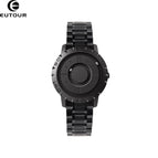 EUTOUR Tidy black technology cool concept rimless design watch magnetic ball men's women's personalized creative watch male with box