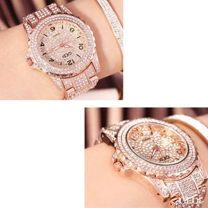 GEDI 2036 Fashion Casual Watch Hot Sale Women Elegant Luxury Stainless Steel Waterproof Ladies Diamond Rhinestone Analog Quartz