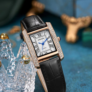 KIMSDUN New Korean Fashion Square Water Diamond British Watch Ladies Waterproof Watch K-7701B