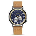 Megir Watch Men's Versatile Simple Waterproof Luminous Leather Business Sports Quartz Men 1083