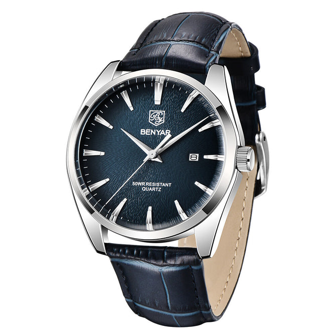 New Benyar Watch Men's Quartz Watch Fashion Simple Tide Waterproof Business Leather Watch 5163
