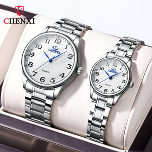 CHENXI Couple Watch Steel Band Men's and Women's Watch Casual Quartz Pair Watch CX-010A