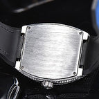 Watch for me Full Diamond Quartz Watch Pin Buckle Fashion Men's Watch Barrel-Shaped Couple Watch 8122