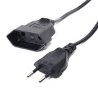 5m European Russia Male to Female Power Extension Cord, EU 2 Prong VDE Certificated Copper Cable For PC Computer PDU UPS