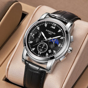 KIMSDUN Moon Phase Men's Watch Men's Fashion Watch Waterproof Multifunctional Chronograph Quartz Watch K-1801B