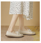 Fisherman's shoes women's spring and summer 2022 new lace pearl fisherman shoes women's grass woven shoes women's slip-on shoes 663-7