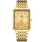 SWISH 0118 New rectangular men's steel belt simple sports outdoor calendar quartz watch waterproof watch