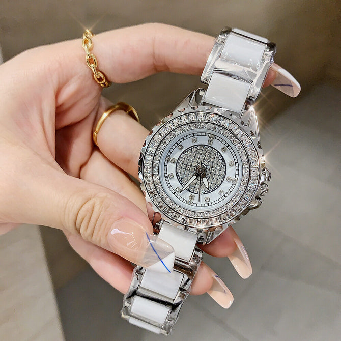 NEW Dimini starry watch female full diamond heavy industry exquisite fashion temperament ladies steel strap watch 6433